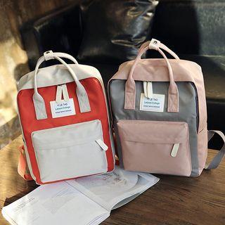 Two-tone Square Lightweight Backpack