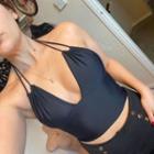 Halter Neck V-neck Crop Camisole Top