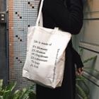 Letter Canvas Tote Bag As Shown In Figure - One Size