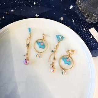 Elephant Asymmetrical Alloy Dangle Earring