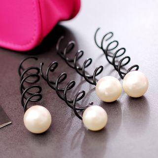 Faux Pearl Hair Bun Maker