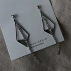 Alloy Rhombus & Chain Dangle Earring 1 Pair - As Shown In Figure - One Size