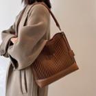 Pleated Crossbody Tote Bag