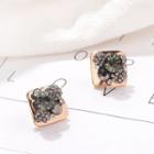Rhinestone Square Earring 1 Pair - As Shown In Figure - One Size