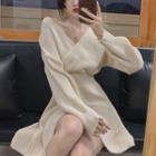 A-line Sweater Dress Almond - One Size