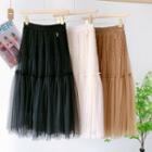 Elastic Waist Mesh Dress