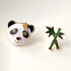 Non-matching Alloy Panda & Bamboo Earring