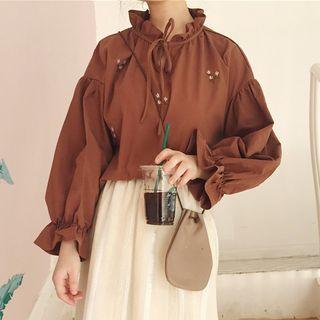 Embroidered Ruffle Shirt