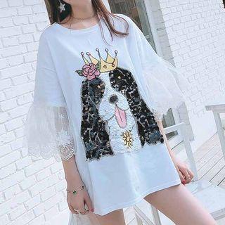Lace Hem Long Tee