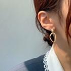Resin Hoop Dangle Earring 1 Pair - Geometry Stud Earrings - Gold - One Size