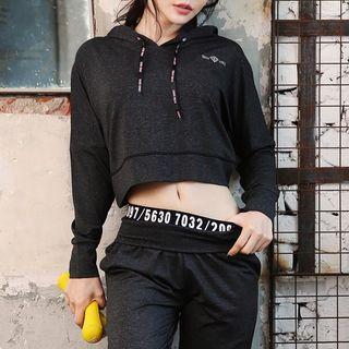 Long-sleeve Hooded Crop Sports Top