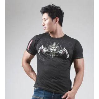 Motorbike Print Muscle-fit T-shirt Black - L