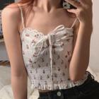 Flower Print Camisole Top Floral - White - One Size