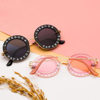 Retro Lettering Round Sunglasses