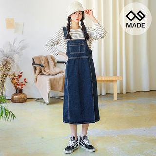 Plus Size Stitched Denim Jumper Dress