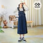 Plus Size Stitched Denim Jumper Dress