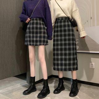 Plaid Midi A-line Skirt / Mini A-line Skirt