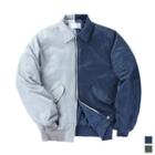 Collared Two-tone Flight Jacket