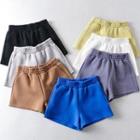 High Waist Plain Wide Leg Sweatshorts