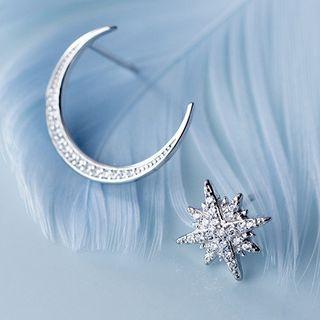 Mismatch Ear Stud 1 Pair - S925 Silver - Silver - One Size
