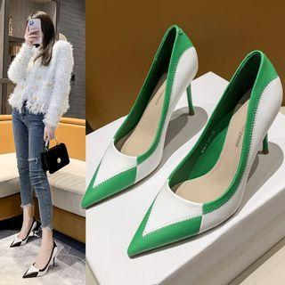 Pointed Two-tone High Heel Pumps
