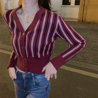Striped Cardigan Stripes - Red - One Size