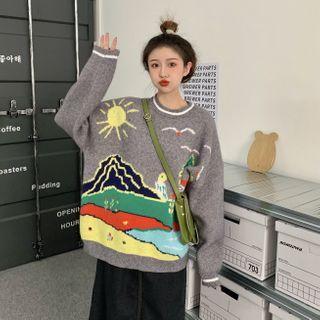 Long-sleeve Jacquard Sweater