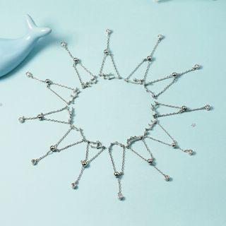 Alloy Rhinestone Zodiac Chained Ring