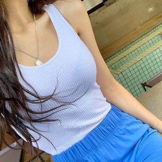 U-neck Slim Ribbed Tank Top
