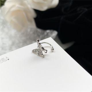 Rhinestone Butterfly Earring 1 Pc - As Shown In Figure - One Size