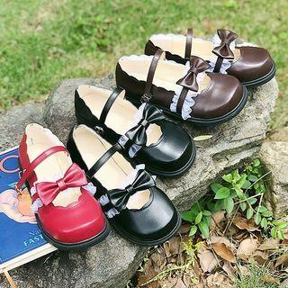 Frill Trim Bow Lolita Mary Jane Shoes