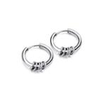 Simple Fashion Geometric Circle 316l Stainless Steel Large Stud Earrings Silver - One Size