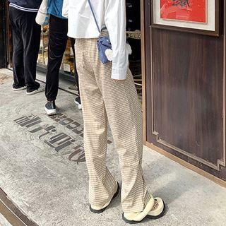 Snap Button Gingham Pants