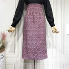 Floral Print Split Midi Skirt