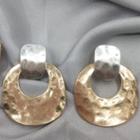 Alloy Hoop Dangle Earring 1 Pair - Dark Silver Hoop - Gold - One Size