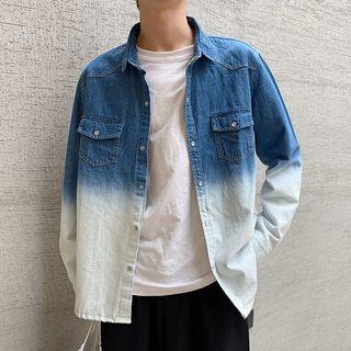Long-sleeve Gradient Denim Jacket