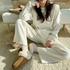 Ribbed Velvet Loungewear Sweatshirt