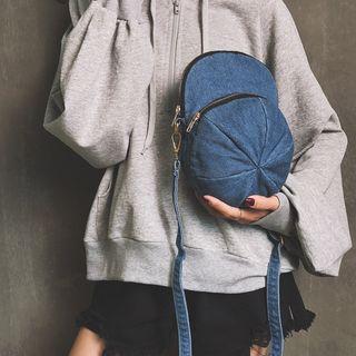 Cap Shaped Denim Crossbody Bag