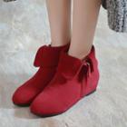 Genuine-leather Hidden Wedge Ankle Boots