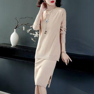 Set: Turtleneck Sweater + Sleeveless Dress