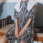 Contrast Collar Printed Mini A-line Shirtdress As Shown In Figure - One Size