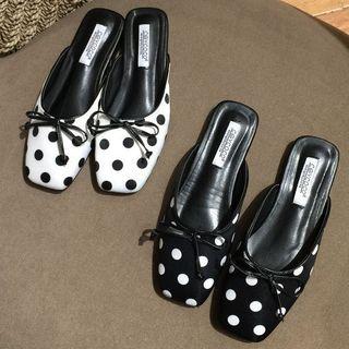 Polka Dot Square-toe Mules