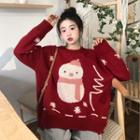 Snowman Jacquard Sweater Sweater - Red - One Size