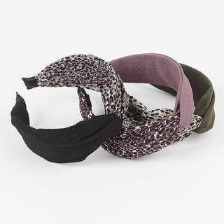 Leopard Print Panel Twisted Headband