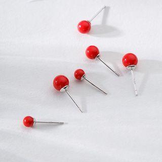 S925 Sterling Silver Mini Beaded Stud Earring