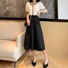 Sort-sleeve Blouse / A-line Skirt