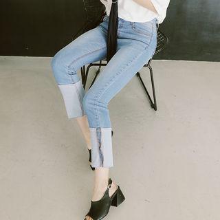 Roll-up Hem Slim-fit Jeans