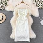 Cold Shoulder Slim Fit Slit Dress