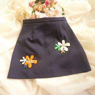 Crystal Applique A-line Skirt