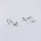 Snake Stud Earring 1 Pair - Silver - One Size